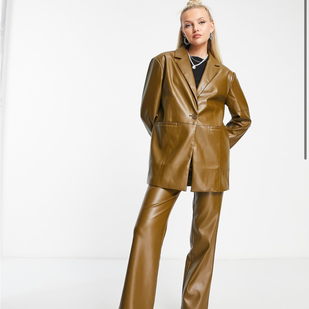 Collusion Faux Leather Blazer